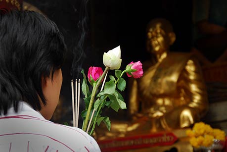 Praying at Doi Suthep, Thailand