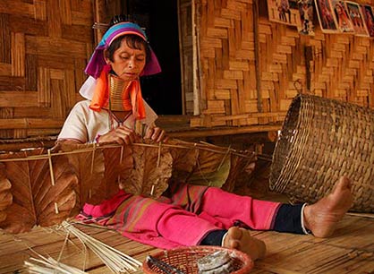 Roof making, Hou Sun Tau village, Thailand