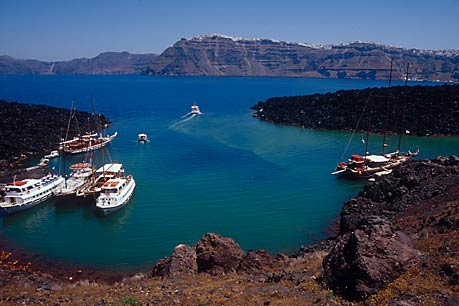 Volcano harbour, center of Santorini