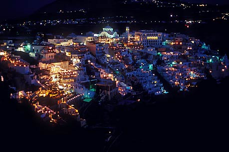 Fira at night, Santorini