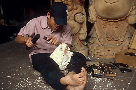 Wood carver, Hoi An, Vietnam