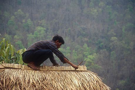 Roof repairs, Northern Thailand